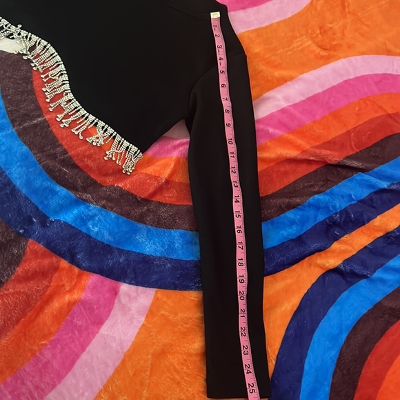 Micas Black Jeweled Crop Top (NWT) — Best Fit S/M 💎🖤 - Picture 8 of 8